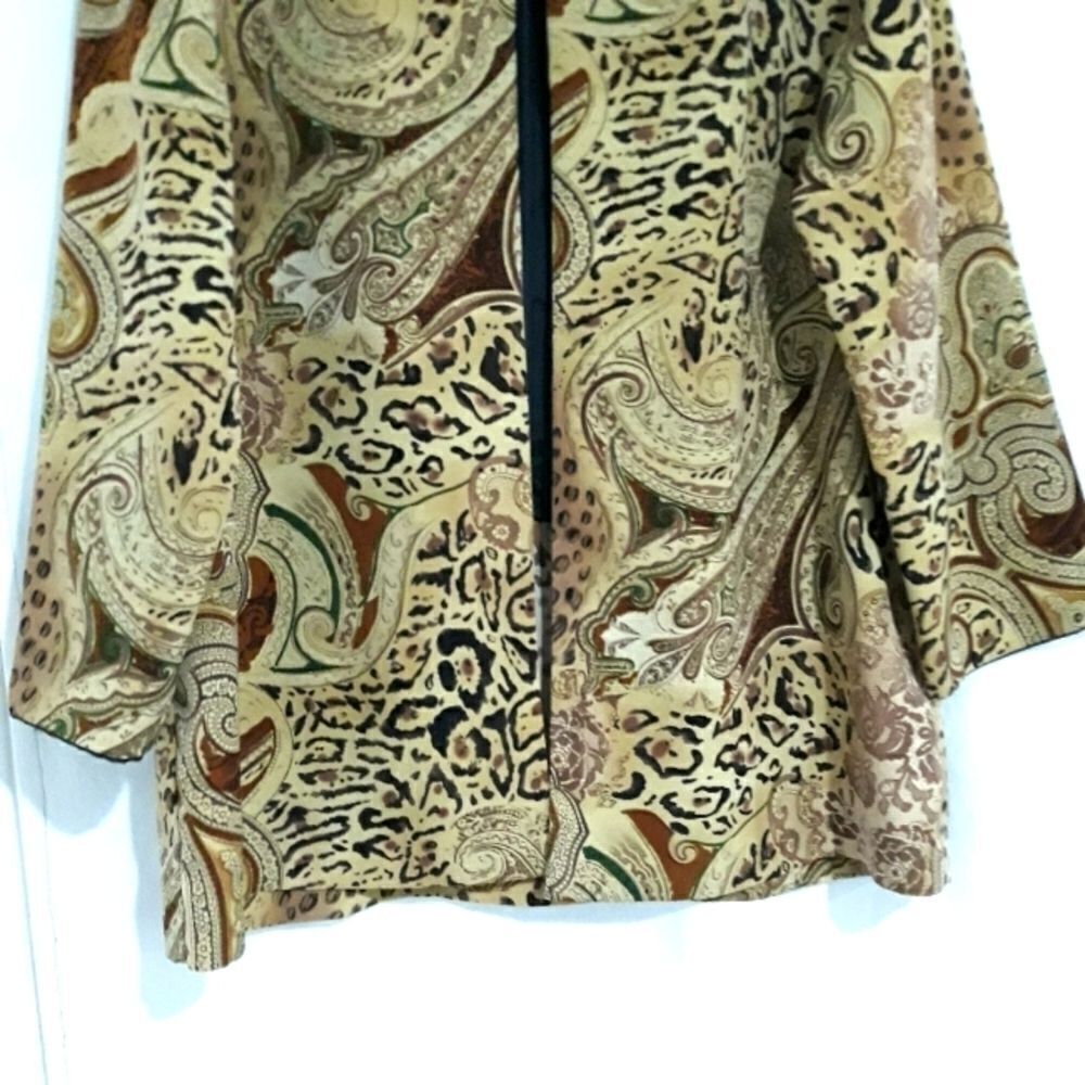 Vintage BFA Classic Plus Paisley Animal Print Long Sleeve Open Blazer Si… - Picture 4 of 15